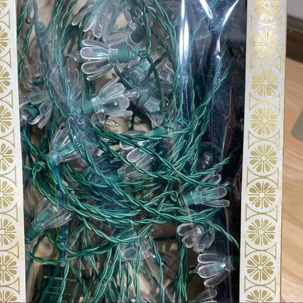 Vintage Christmas Lights Starburst Italy Clear Floral